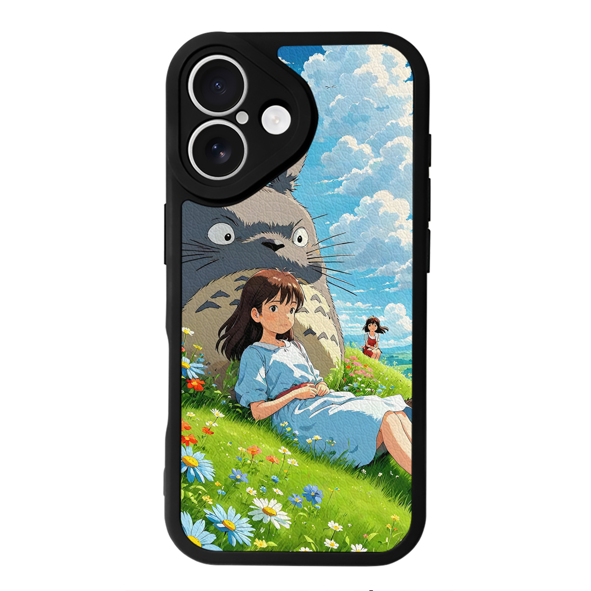 となりのトトロ 草壁メイ 草壁サツキ My Neighbor Totoro Satsuki Kusakabe Mei Kusakabe 【iPhone 16シリーズ対応】シリコンスマホケース（レザー調） 材質：シリコン